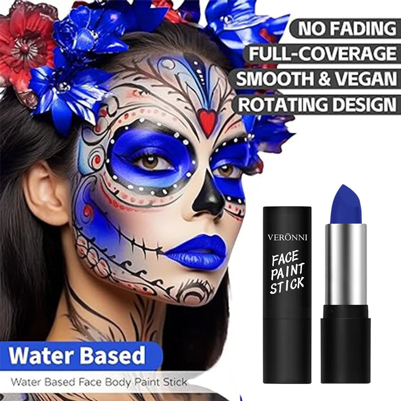 6 Colors Face Body Paint Stick Cream Eyeblack Tube Body Painting Blendable Sticks For Halloween Cosplay Joker Face Paint Makeup