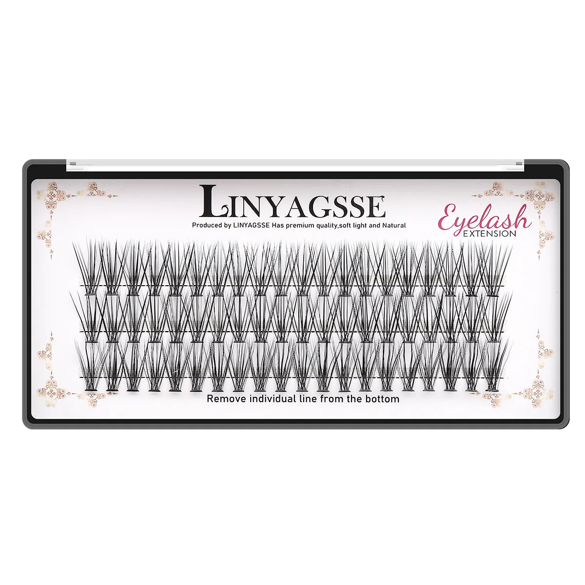 LINYAGSSE LN2350 L Curl Super Cluster Eyelash Extension Natural Mink Eyelash Individual Lashes Makeup Tools Cilias Volume