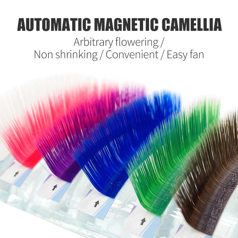 NATUHANA L/LU(M) Curl Auto Fans Colored Lashes Easy Fan Color Eyelash Extension L-Shaped Individual Mink Eyelashes Makeup