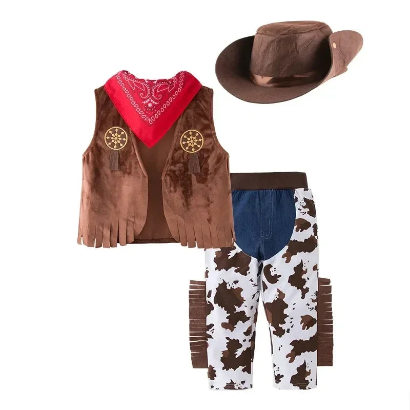 1-11 Years Purim Baby Halloween Costumes for Baby Toddler Kids Child Boys Cow Boy Cowboy Costume Party Fancy Clothes Set