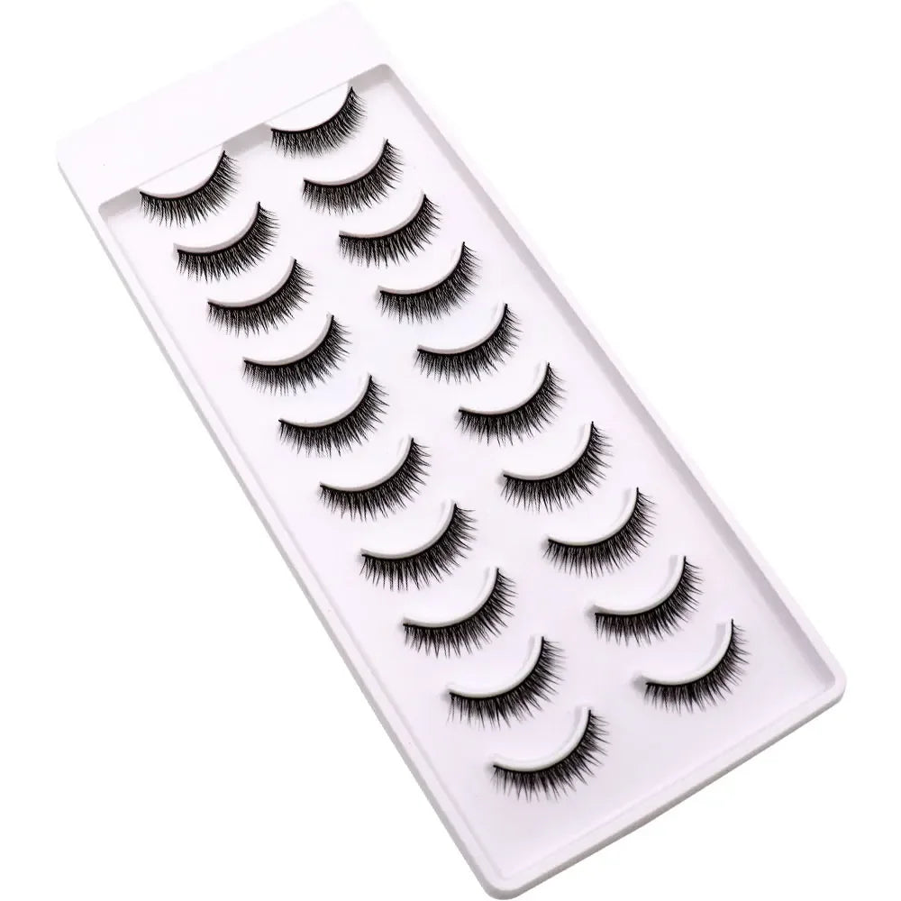 NEW 10 pairs Handmade 3d mink lashes short False Eyelashes Cross Messy Dense Natural Eye Lashes Stage Makeup False Eyelashes