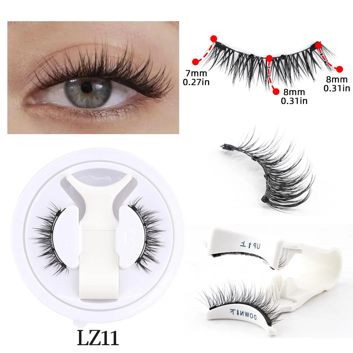 Magnetic Eyelashes No Glue Needed Reusable Natural Look 3D Faux Mink Lashes Easy Apply Magnetic Lashes Set for Eye Makeup Tool
