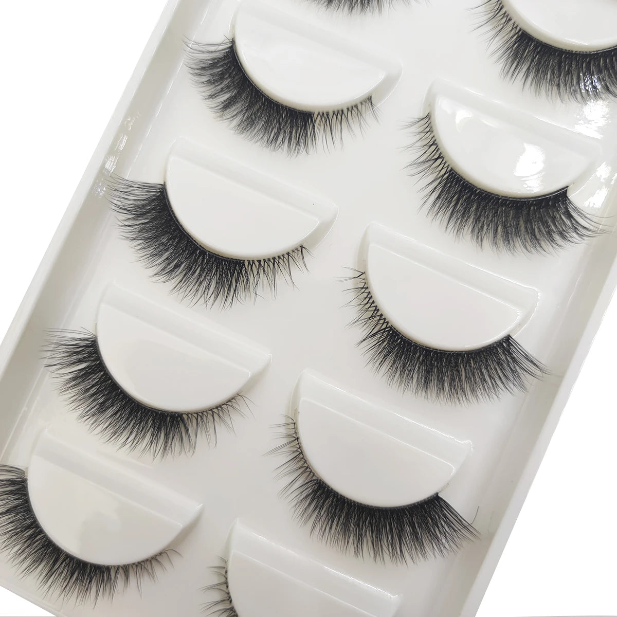 Transparent 3D Mink Eyelashes, Natural Clear False Eye Lashes, Soft Invisible Eyelash, Wispy Makeup Faux Cils, H13 X08, 5 Pairs