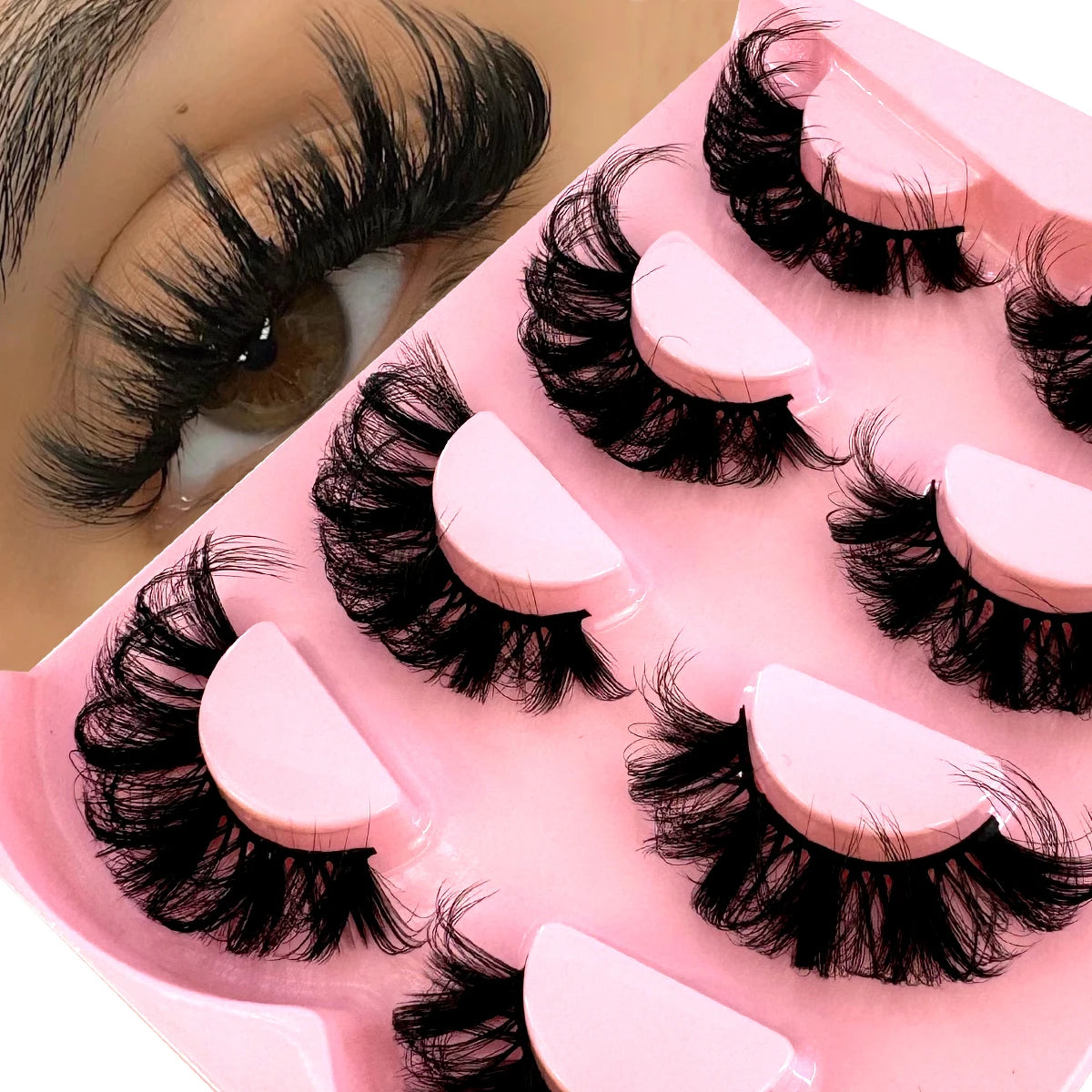 4 pairs of dramatic 3D fake mink eyelashes wholesale full eyelash makeup