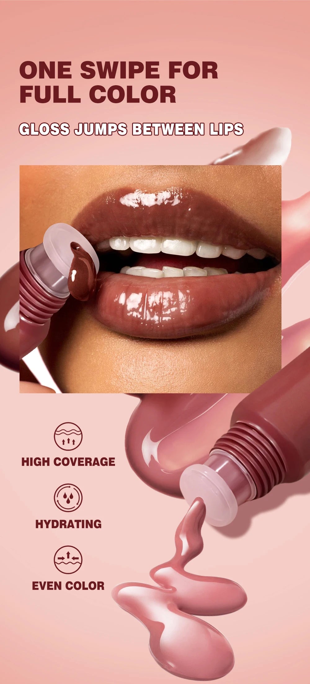 QIBEST Crystal Lip Balm Moisturizing Lip Gloss Oil Jelly Lipgloss Long Lasting Liquid Lipstick Hydrating Tinted Lip Serum Makeup