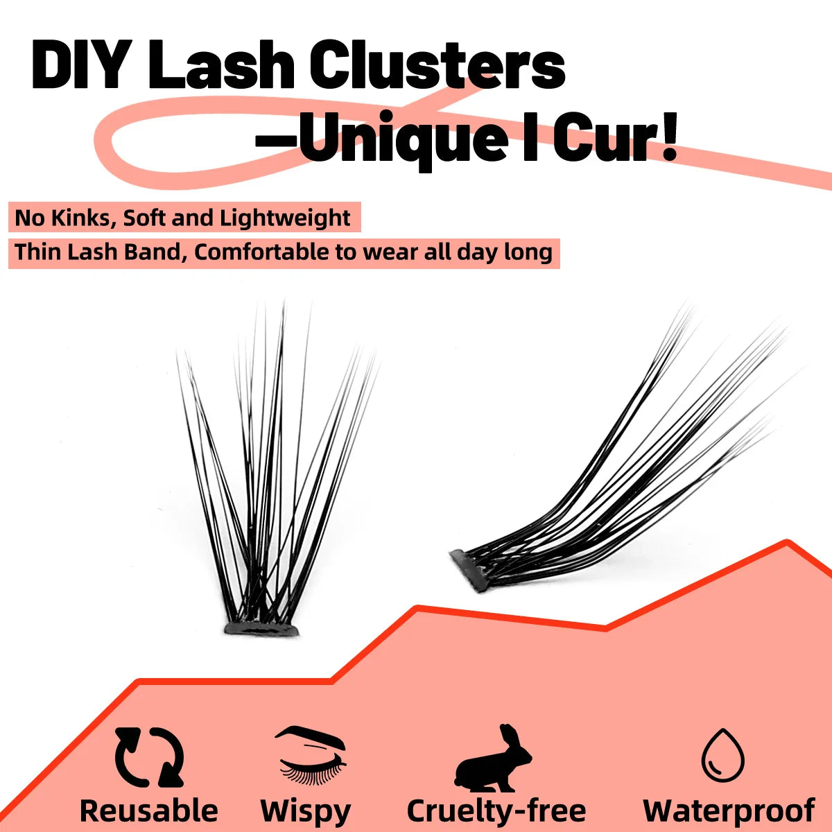 LINYAGSSE LN2350 L Curl Super Cluster Eyelash Extension Natural Mink Eyelash Individual Lashes Makeup Tools Cilias Volume