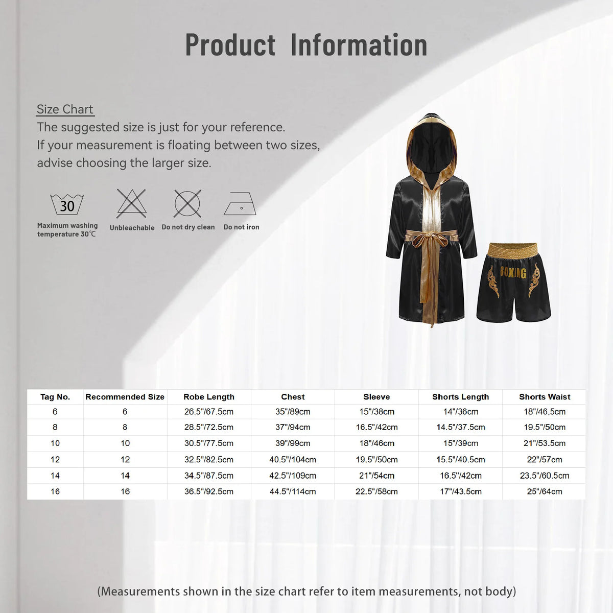 Kids Boxing Training Robe Halloween Carnival Party Boxer Cosplay Costume Long Sleeve Satin Belted Hooded Cloak Shorts Gloves