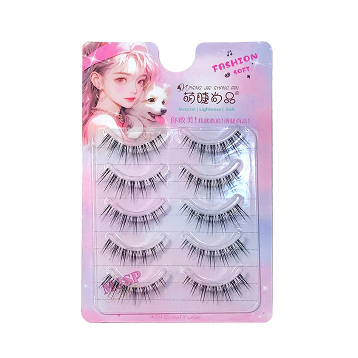 5 Pairs Sunflower False Eyelashes Transparent Stem Natural Manga Lashes Anime Wispy Eyelashes Extension Makeup