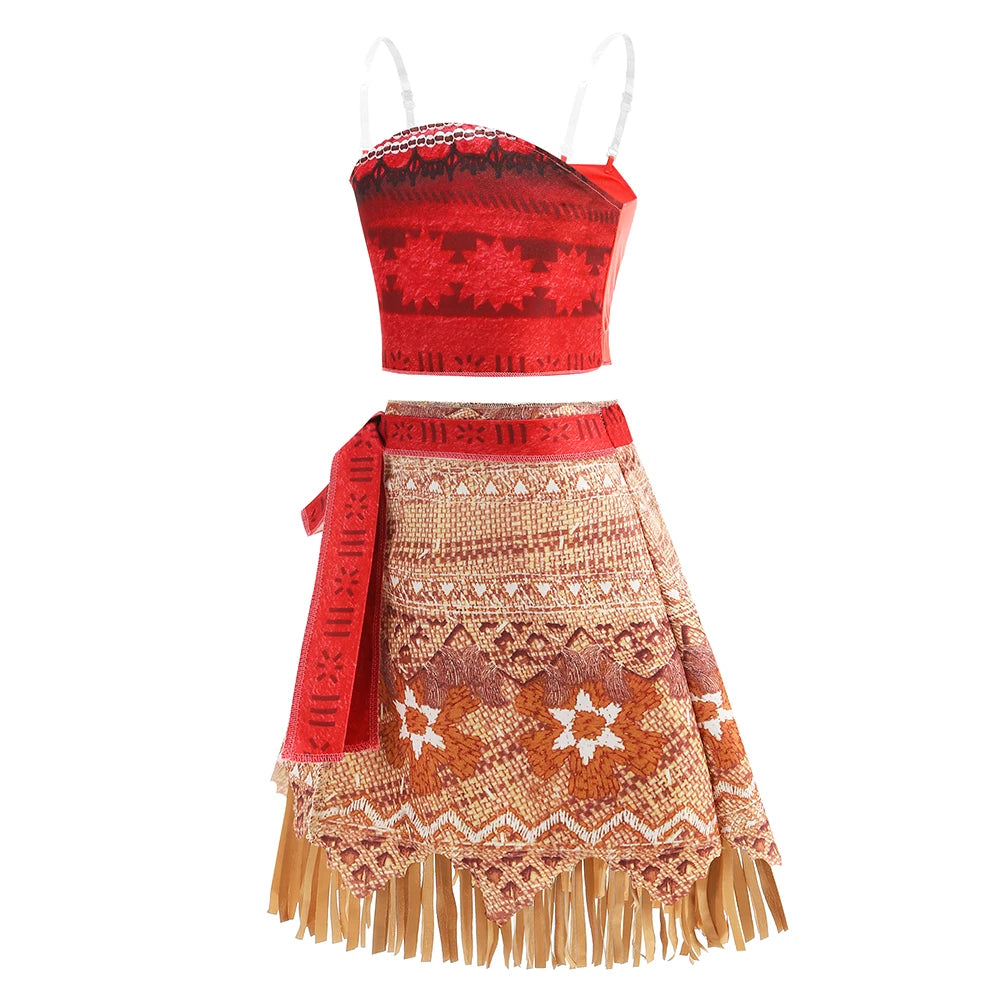 New Movie Moano 2 Dress Girl Halloween Cosplay Costume Carnival Party Princess Children Ocean Adventure Vaiana Dress