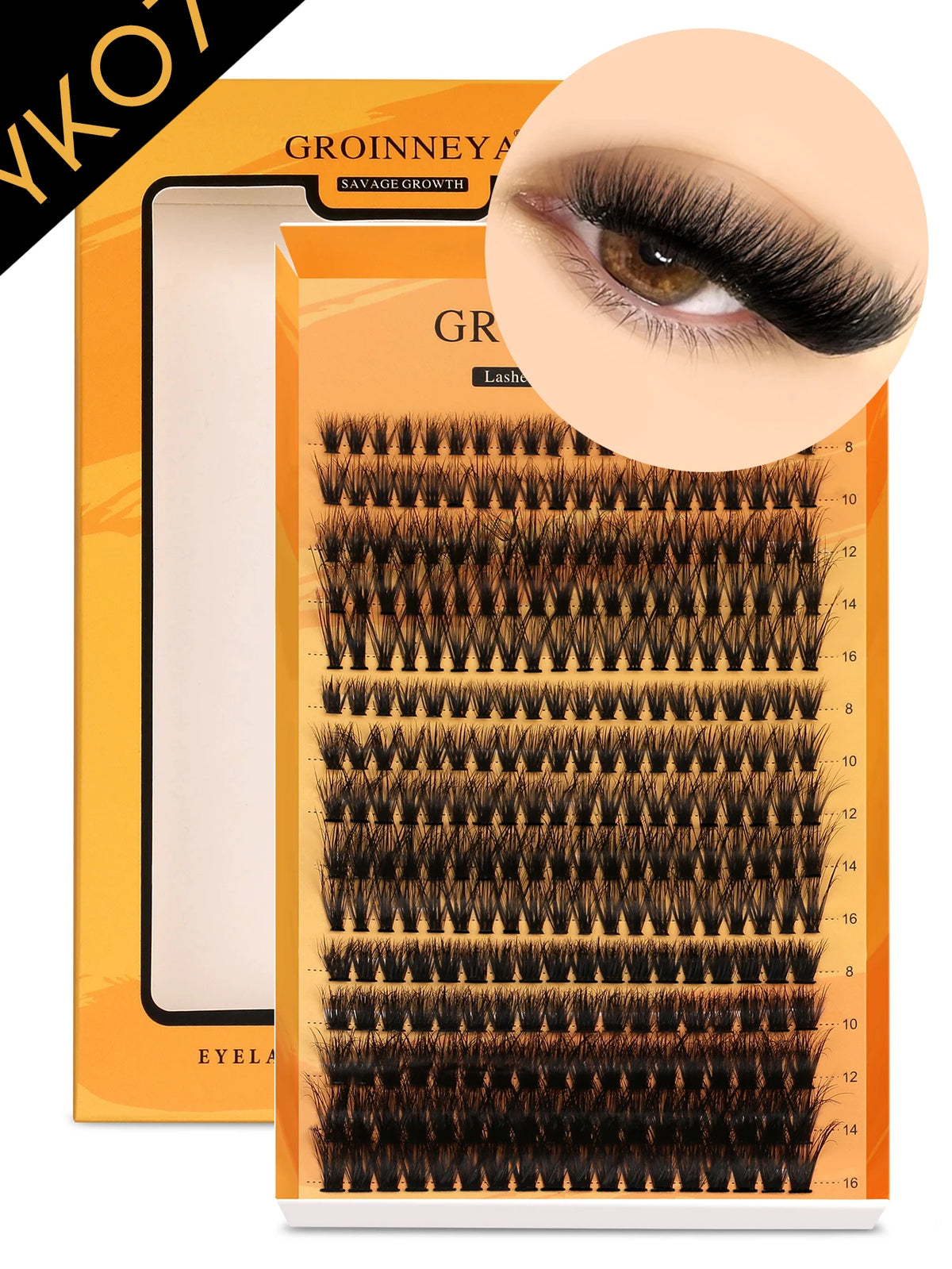 GROINNEYA DIY Eyelashes Cluster Lashes Lash Extension Natural Soft 100% Handmade Mink Lashes Reusable Makeup