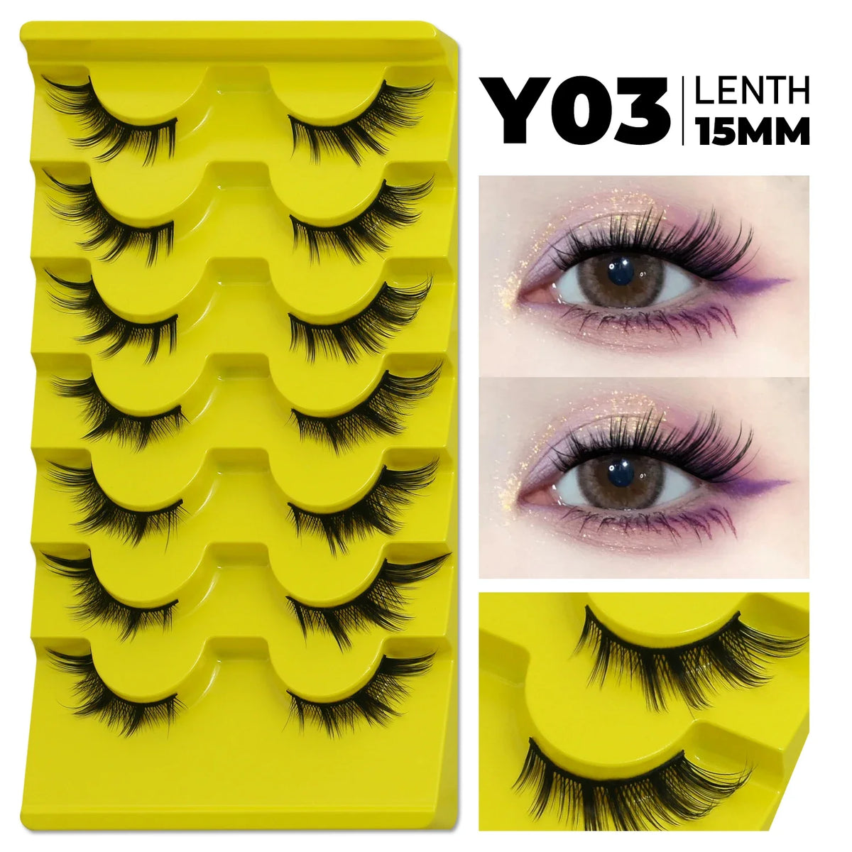 Veltrinay Cat Eye Lashes Manga Lahses Winged End Eye Elongated Eyelashes Faux Mink Natural Look Fake Lashes Makeup
