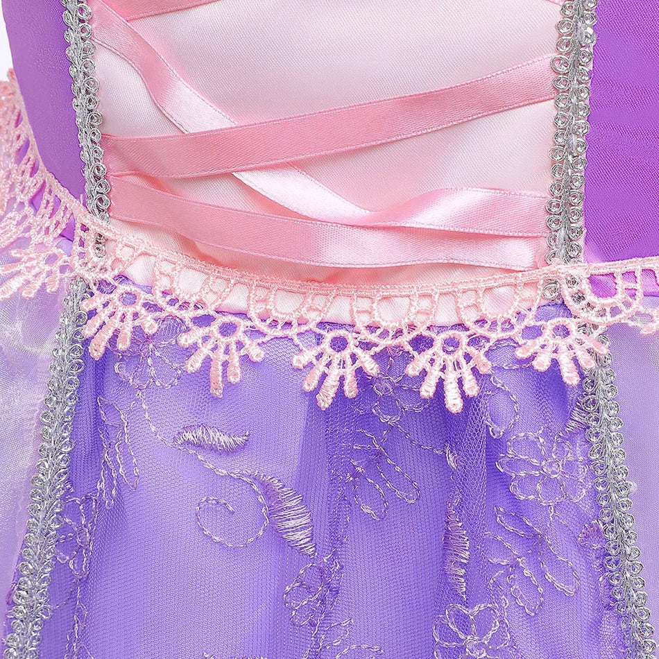 Girl Rapunzel Dress for Kid Princess Girl Tangled Cosplay Carnival Halloween Vestido Birthday Party Ball Gowns Evening Costume