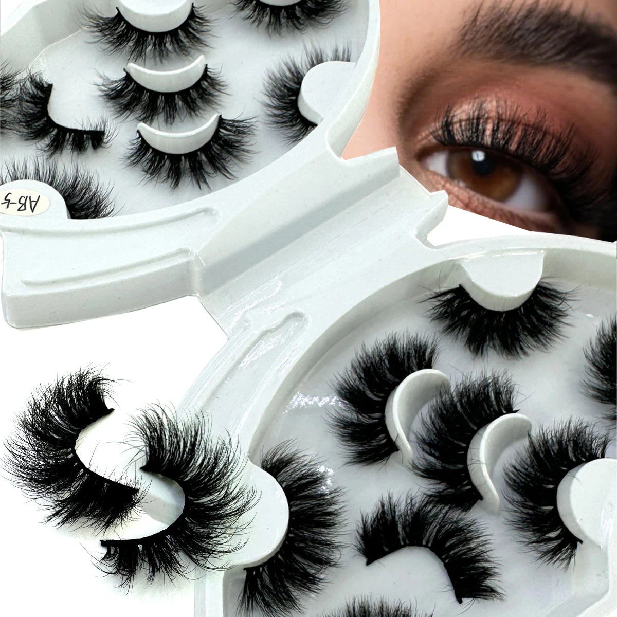 HBZGTLAD 8 pairs  3D artificial mink eyelashes soft false eyelashes crossed messy thick eyelashes extended makeup false eyelashe