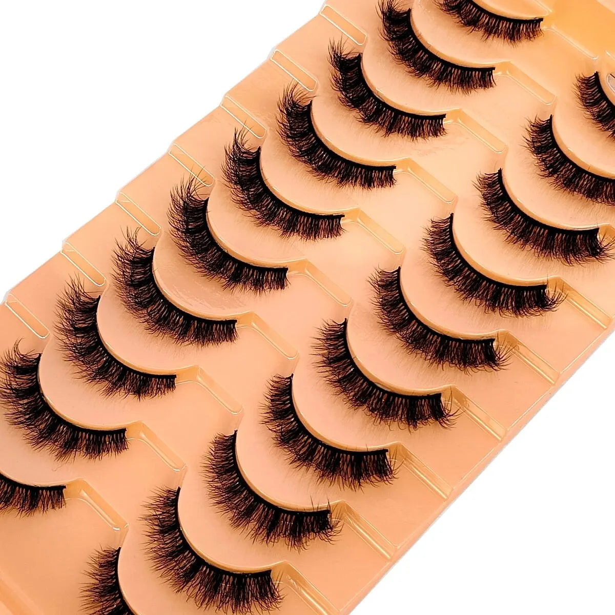 New 7/10 Pairs Faux Mink Eyelashes Handmade False Eyelashes Natural Nude Makeup Simulation Cross Messy Eye 3D Curly Eyelashes