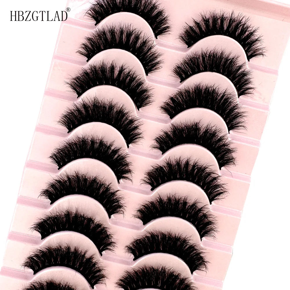 NEW 10 Pairs 100% Real Fake Mink Eyelashes 3D Natural False Eyelashes 3D Mink Lashes Soft Eyelash Extension Makeup Kit Cilios H1