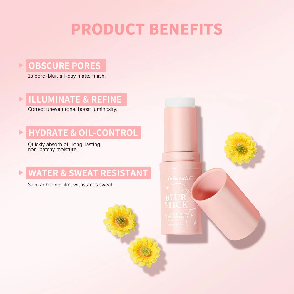 Blur Stick Instant Pore Eraser Primer Makeup Long-Lasting Oil Control Moisturizing Matte Finish Blur Pores Makeup