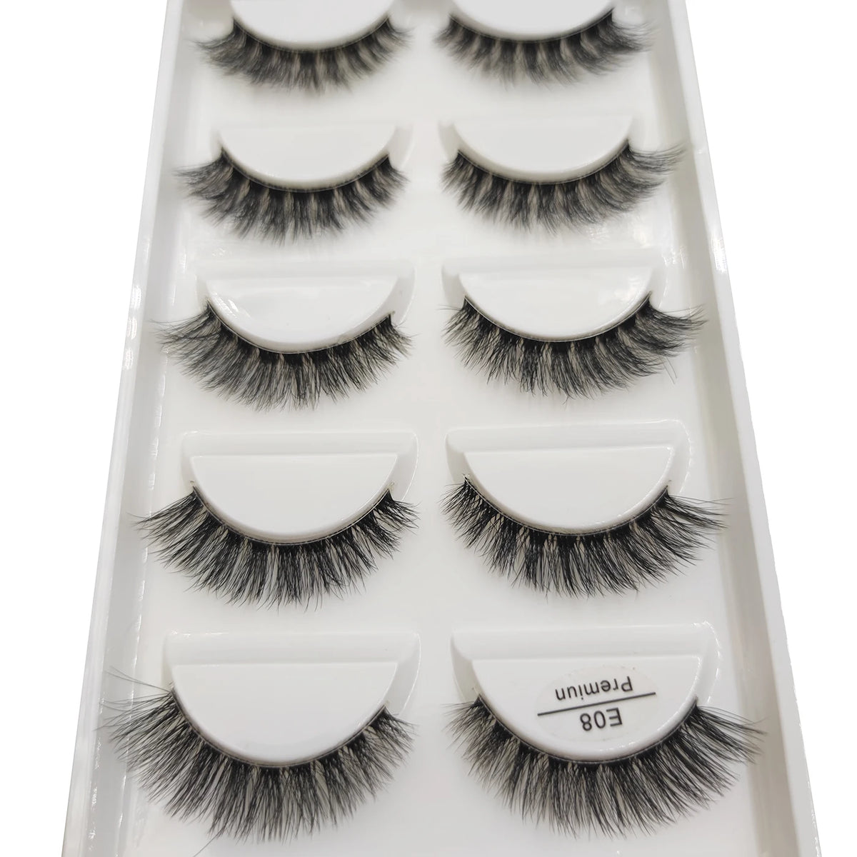 Transparent 3D Mink Eyelashes, Natural Clear False Eye Lashes, Soft Invisible Eyelash, Wispy Makeup Faux Cils, H13 X08, 5 Pairs
