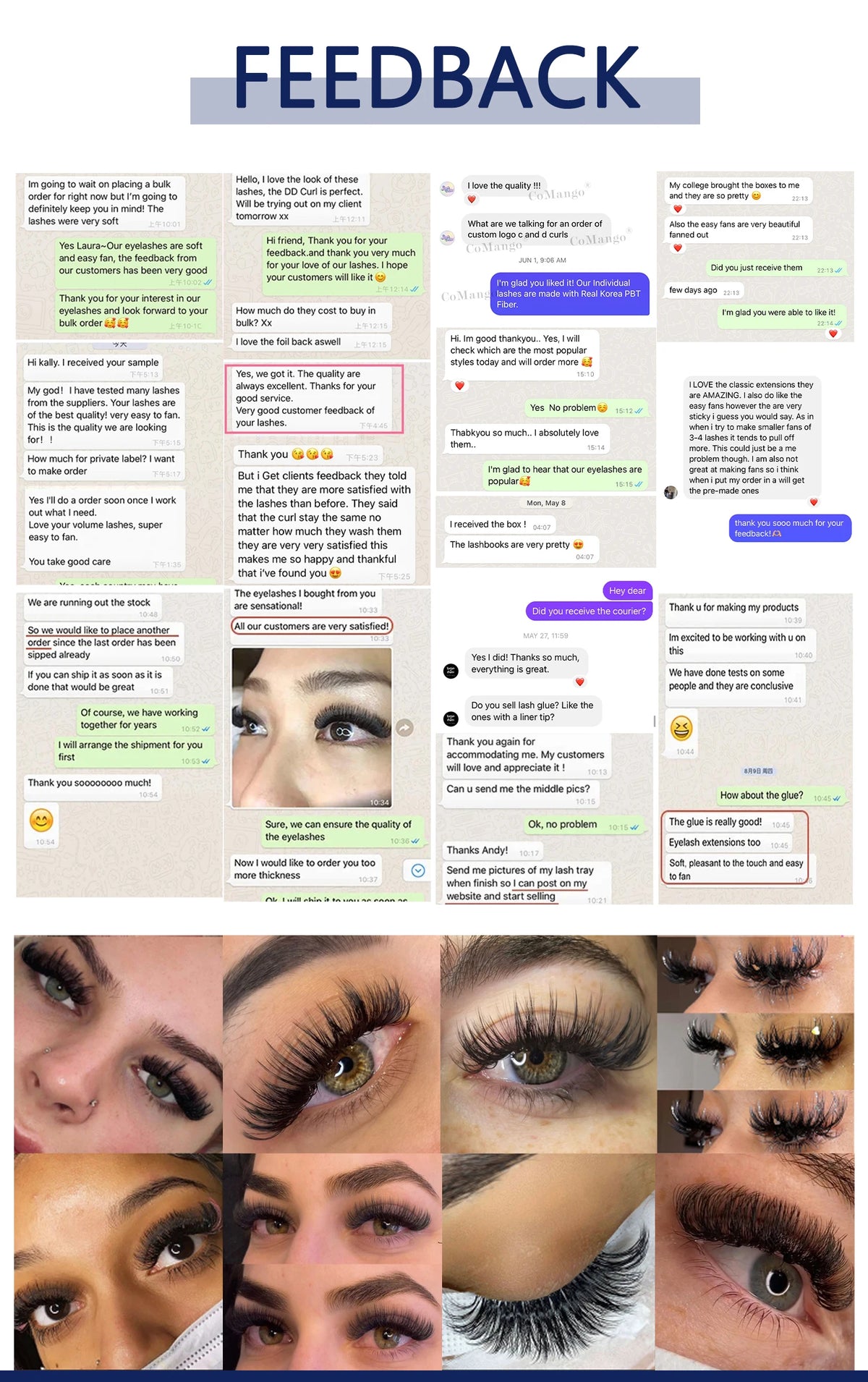 CoMango Wispy Sense Super Soft 5D Flora Fairy Lashes Extension Natural Korean Makeup False Eyelashes Silk Mink Cluster Lashes