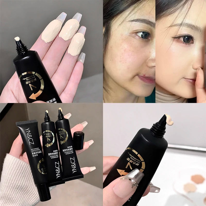 White Liquid Foundation for Halloween Goth Makeup Waterproof Full Coverage White Foundation Cosplay High Concealer Face Paint