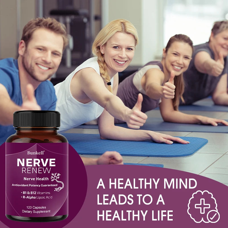 Nerve Support Supplements - Supports Healthy Nerve Function, Blood Flow, Circulation,Antioxidant,120 Capsules