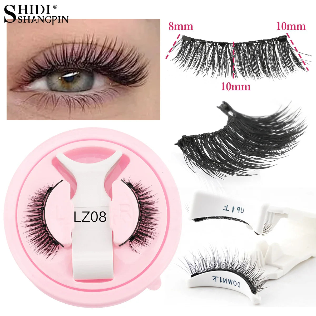 Magnetic Eyelashes No Glue Needed Reusable Natural Look 3D Faux Mink Lashes Easy Apply Magnetic Lashes Set for Eye Makeup Tool