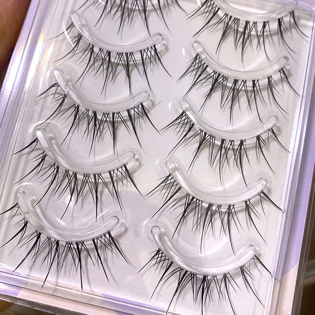 5 Pairs Sunflower False Eyelashes Transparent Stem Natural Manga Lashes Anime Wispy Eyelashes Extension Makeup