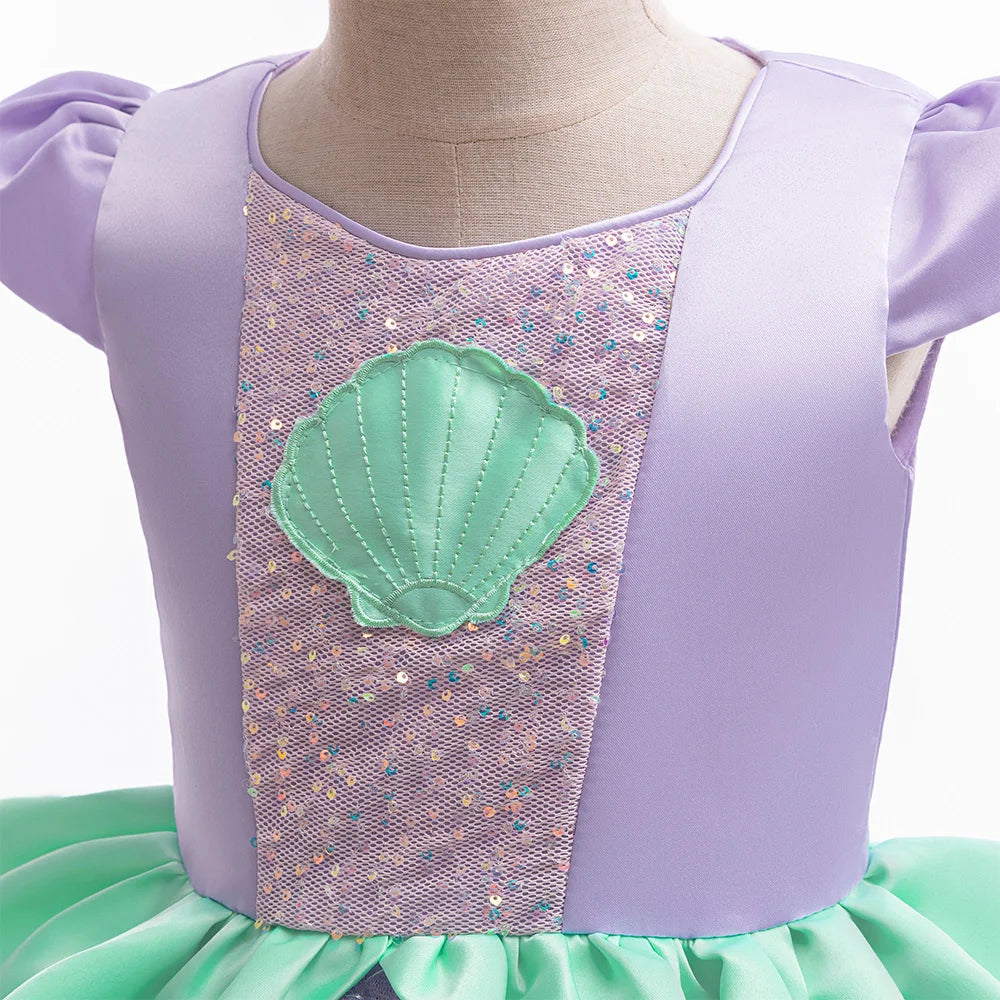 Summer Mermaid Prom Princess Dress for Girl Cosplay Halloween Christmas Costume Lace Wedding Birthday Perform Party Girl Dresses