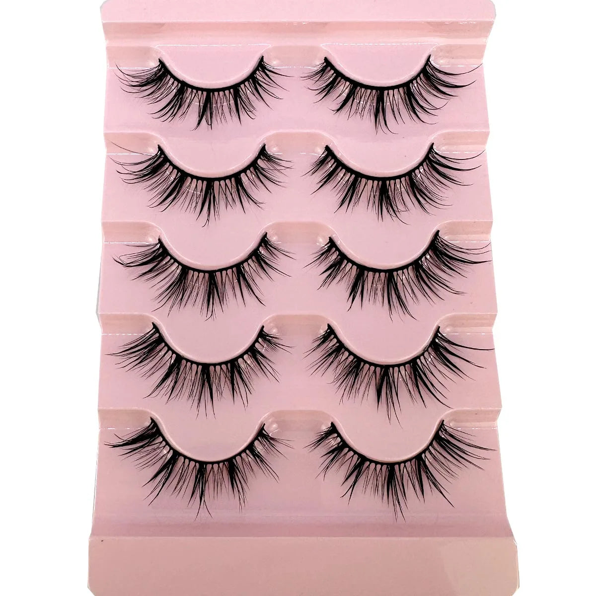 New 5 Pairs Wet False Eyelashes Naturally Wear False Eyelashes Everyday Sharp Tail Thick Simulation Cross Makeup Lashes