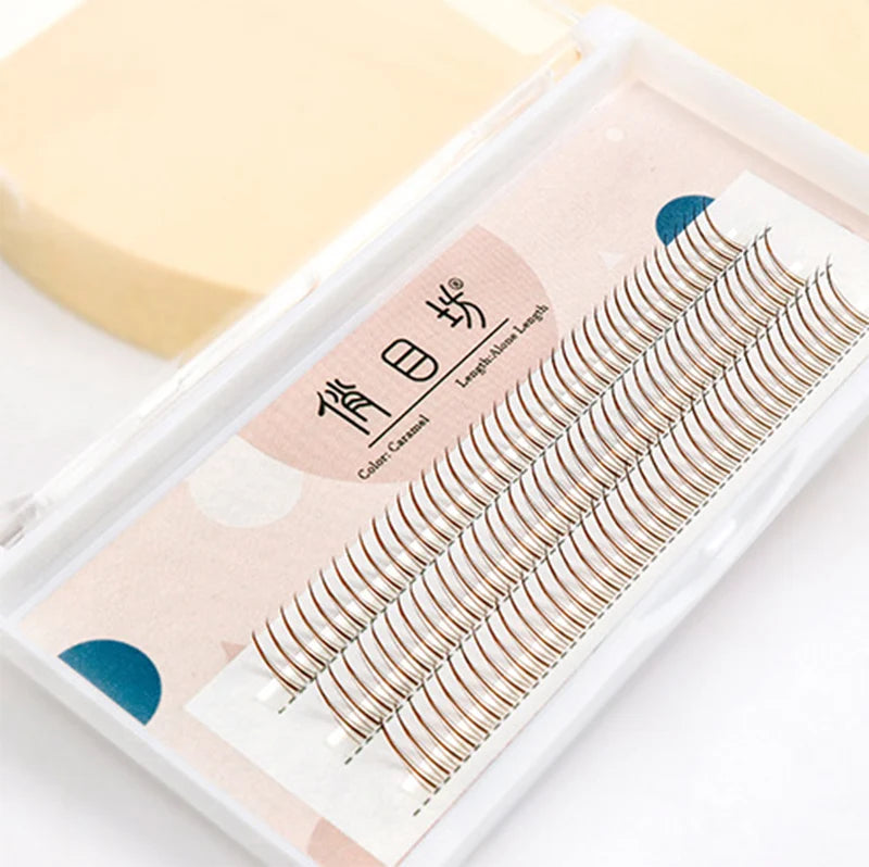 8-12mm A-Type Brown Individual Cluster Lashes, Soft Natural Fairy Strand Eyelashes, black Lashes for Korean Makeup Look