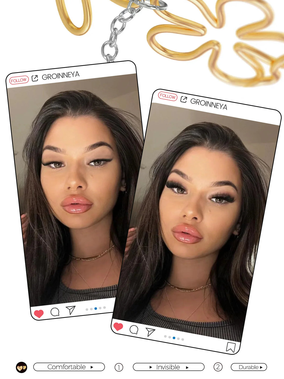 GROINNEYA DIY Eyelashes Cluster Lashes Lash Extension Natural Soft 100% Handmade Mink Lashes Reusable Makeup