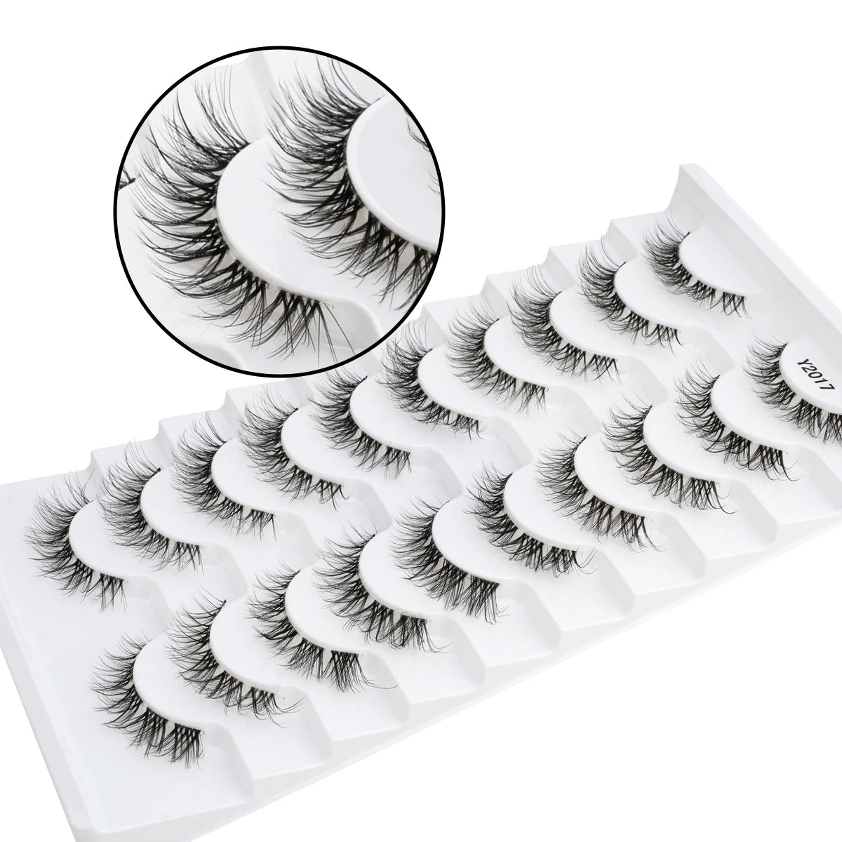 SHIDISHANGPIN False Lashes Extension 3/10 Pairs 3D Mink Eyelash Half Lashes Natural Cat Eye Eyelashes Makeup Faux Cils Fake Lash