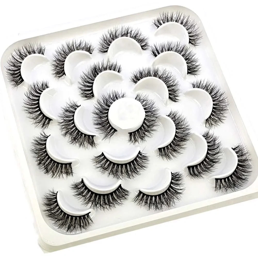 NEW 10 pairs Handmade 3d mink lashes short False Eyelashes Cross Messy Dense Natural Eye Lashes Stage Makeup False Eyelashes