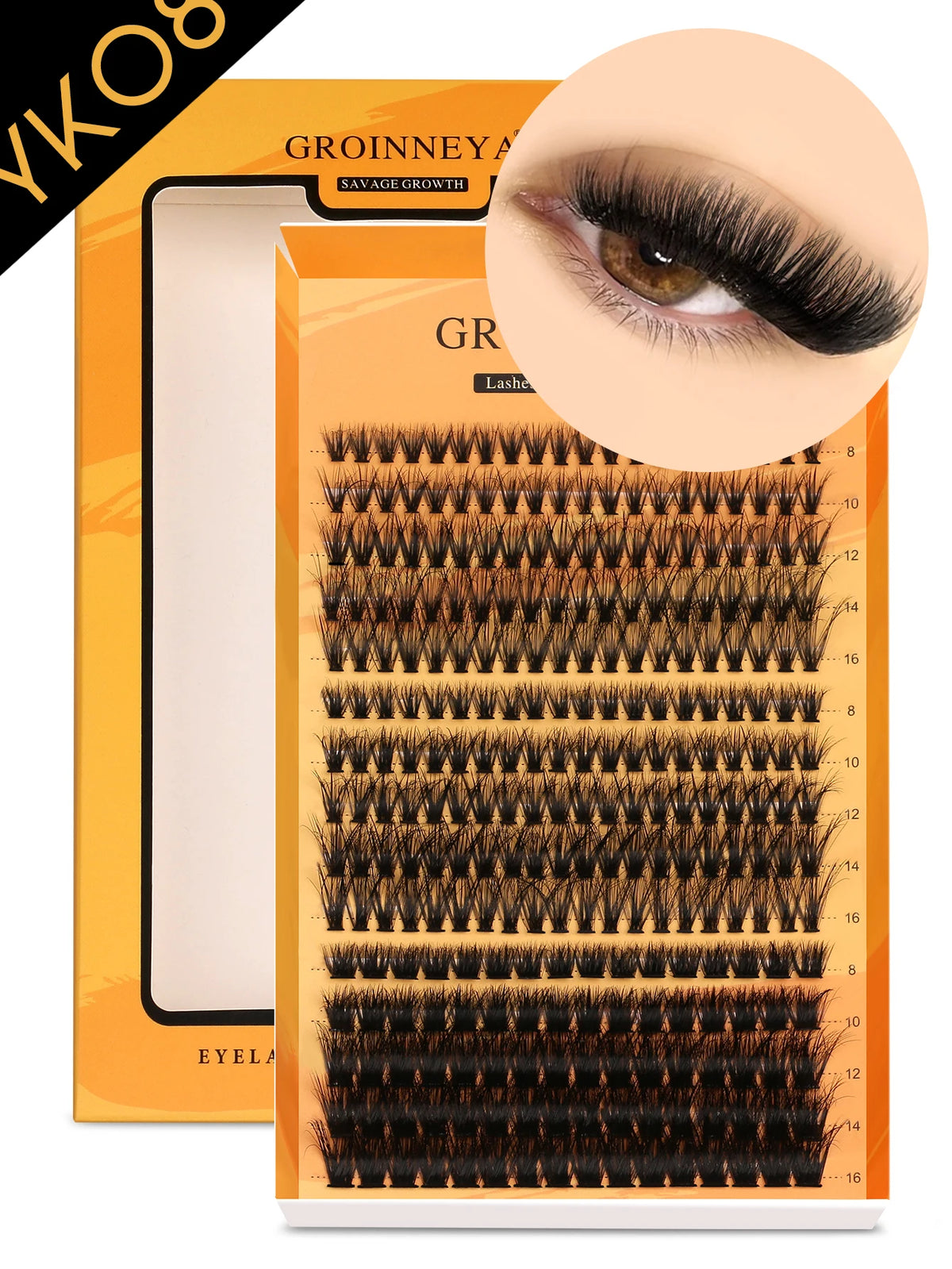 GROINNEYA DIY Eyelashes Cluster Lashes Lash Extension Natural Soft 100% Handmade Mink Lashes Reusable Makeup