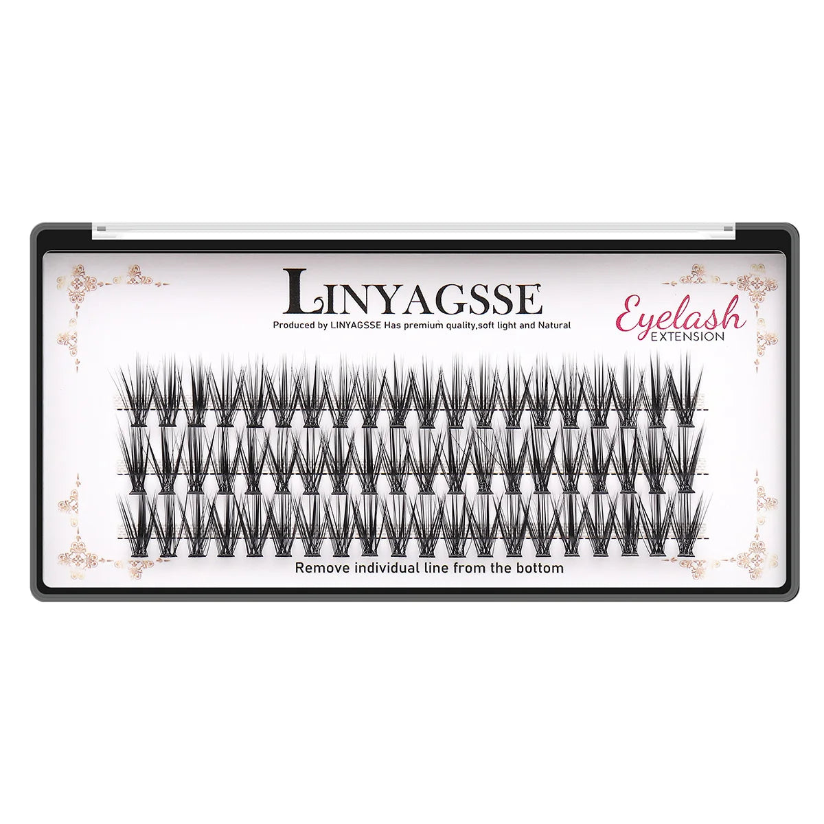 LINYAGSSE LN2350 L Curl Super Cluster Eyelash Extension Natural Mink Eyelash Individual Lashes Makeup Tools Cilias Volume