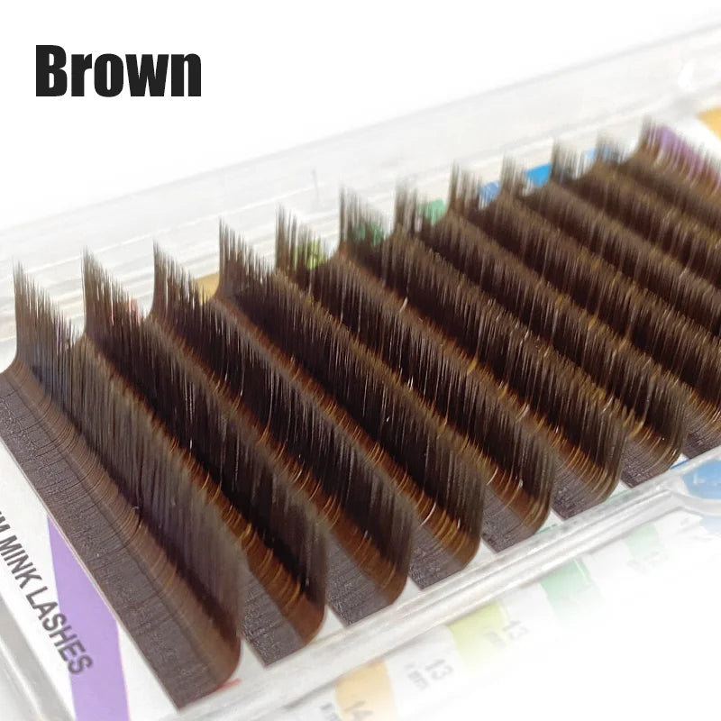 NATUHANA L/LU(M) Curl Auto Fans Colored Lashes Easy Fan Color Eyelash Extension L-Shaped Individual Mink Eyelashes Makeup