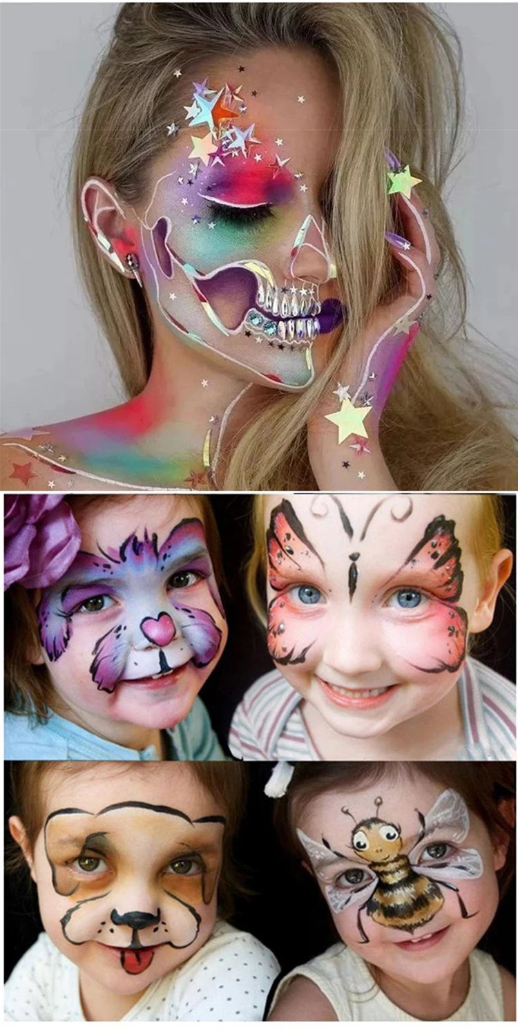 20 Color Professional Face & Body Paint Palette,Long Lasting Face Painting Cosmetic For Halloween Special Effects&Cosplay Makeup