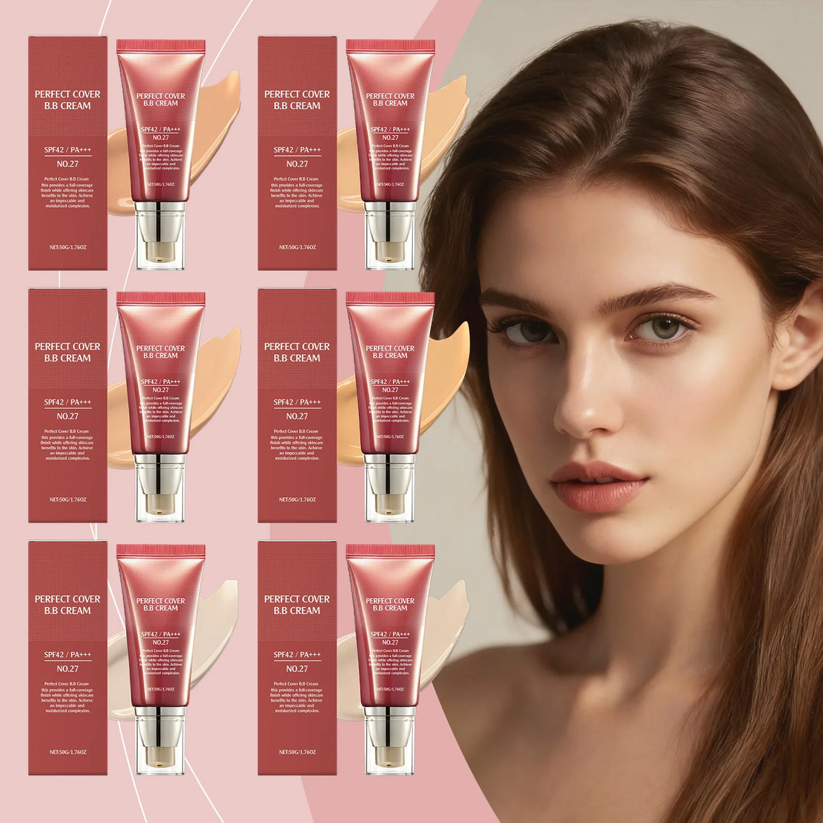 Perfect Cover BB Cream Full Coverage Oil Control Brighten Skin Tone Fading Blemishes Lightweight Natural Makeup Face Concealer