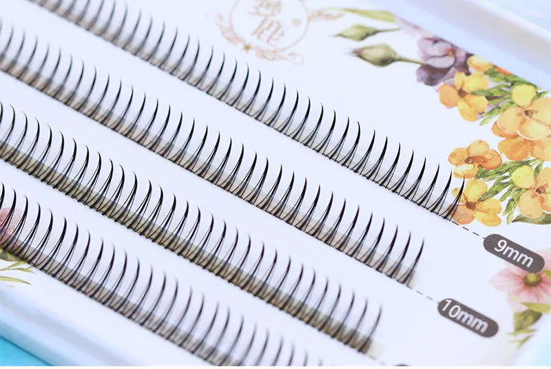 8-12mm A-Type Brown Individual Cluster Lashes, Soft Natural Fairy Strand Eyelashes, black Lashes for Korean Makeup Look