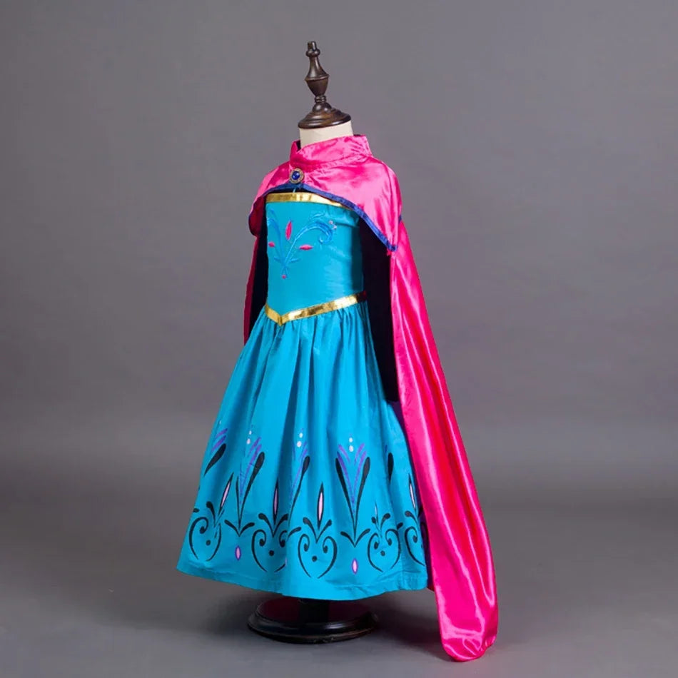 Queen Dress For Girls Long Sleeve Dress Elsa Cosplay Costume Princess Halloween Dress Kids Party Vestido Fantasia Children