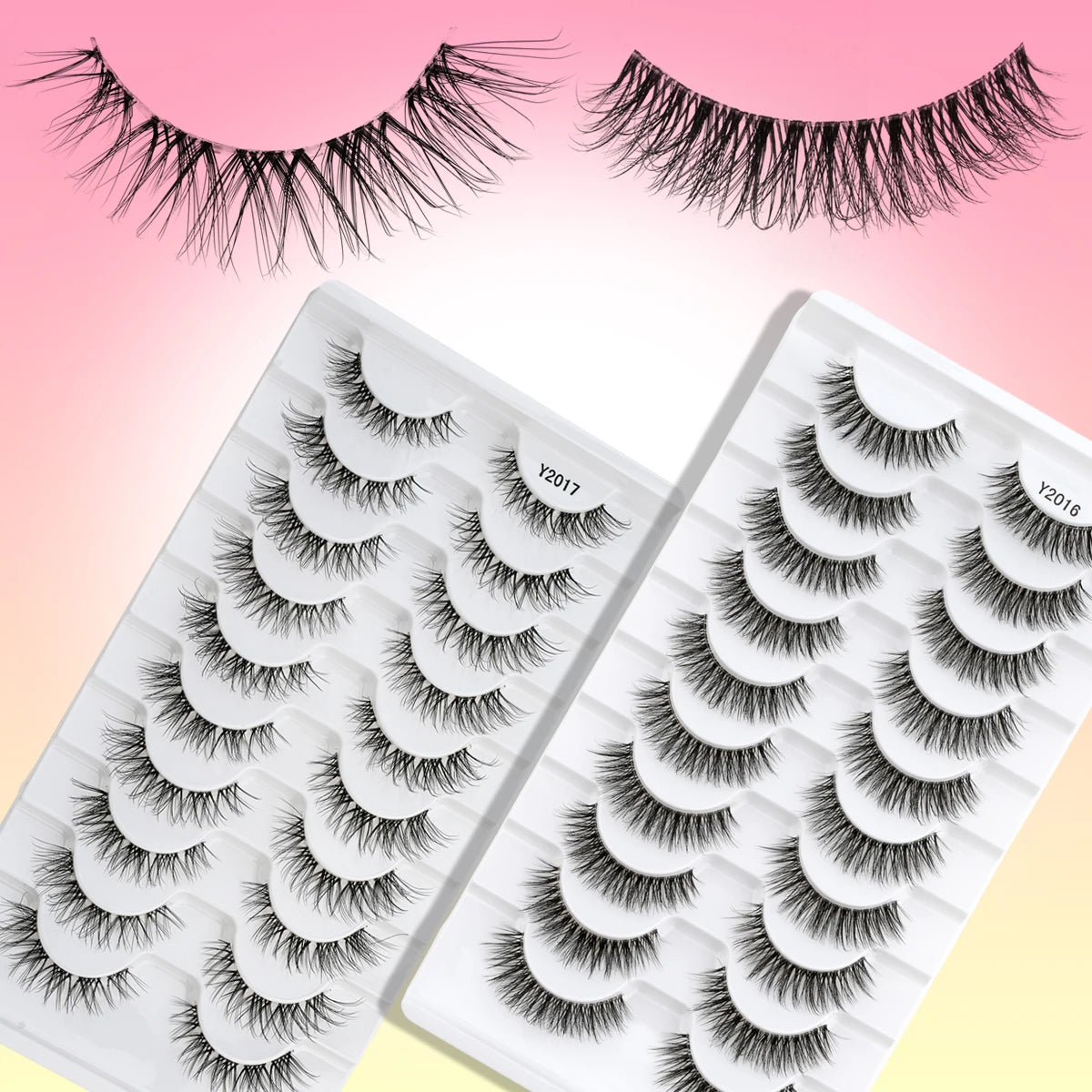 SHIDISHANGPIN False Lashes Extension 3/10 Pairs 3D Mink Eyelash Half Lashes Natural Cat Eye Eyelashes Makeup Faux Cils Fake Lash