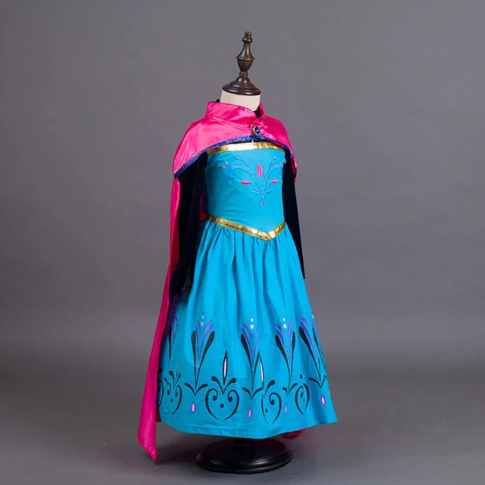 Queen Dress For Girls Long Sleeve Dress Elsa Cosplay Costume Princess Halloween Dress Kids Party Vestido Fantasia Children