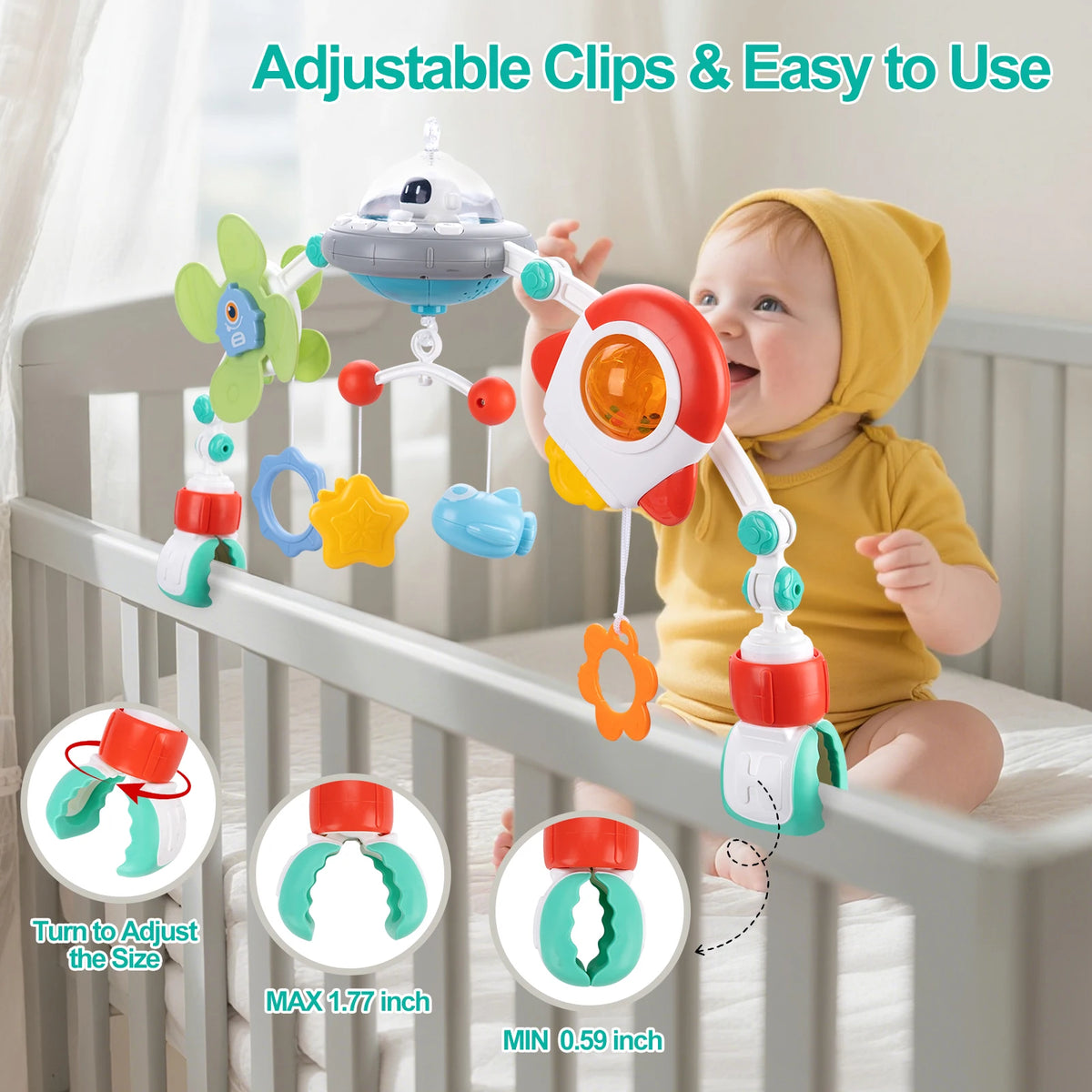 Baby Stroller Arch Toys Crib Mobile Music Rotating Bouncers Toys Fine Motor Skills Sensory Development Arch Baby Car Seat Toys