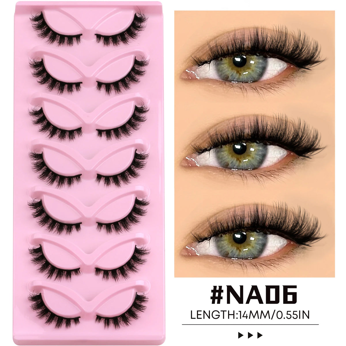 Veltrinay Cat Eye Lashes Natural Fake Lashes Winged End Eye Elongated Eyelashes Faux Mink Eyelashes False Lashes Makeup
