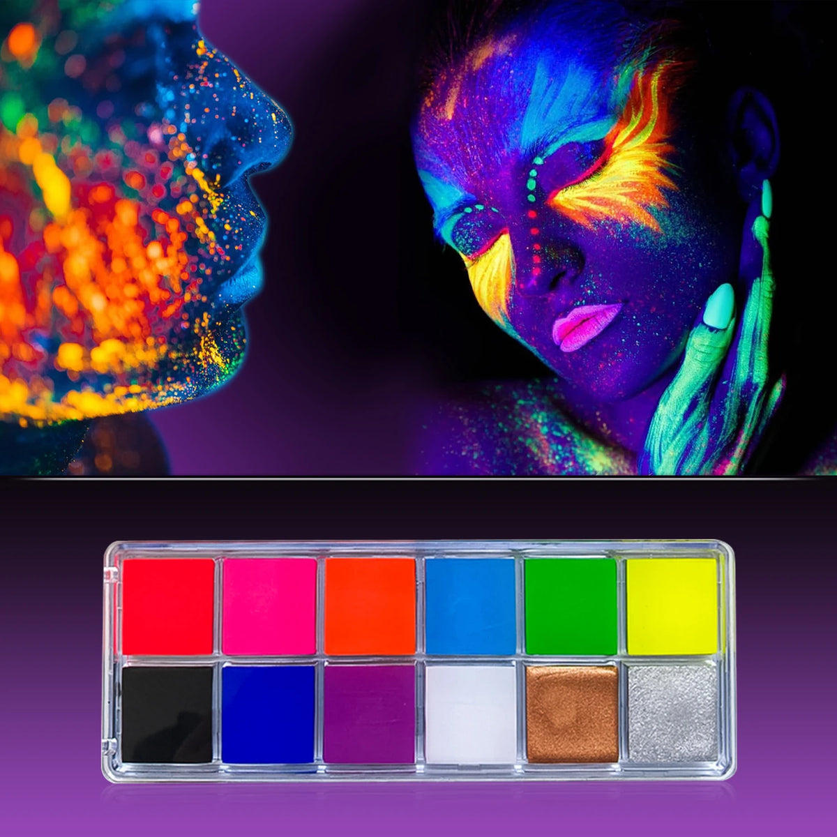 12/20 Colors Professional Face & Body Paint Palette ,Long Lasting, For Halloween SFX Special Effects & Cosplay Makeup