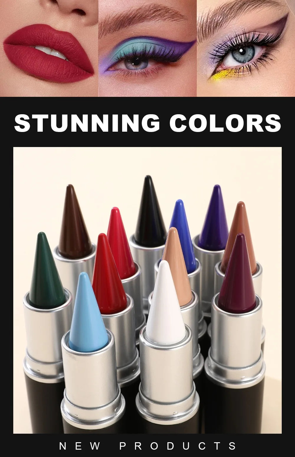 12 Colors Waterproof Eyeliner Cream Lasting Easy To Wear Eye Liner Gel Black Blue Matte Quick Dry Eyeliner Pen Makeup Cosmetics