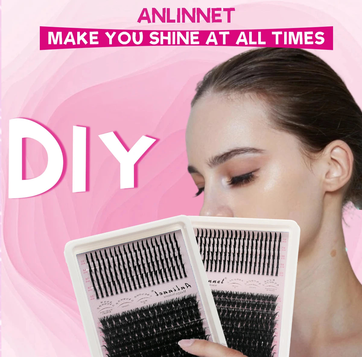 Fairy Natural Single Cluster Thick Artificial False Eyelashes, Mixed Play Makeup, D Curve, Large Capacity, 14 Rows