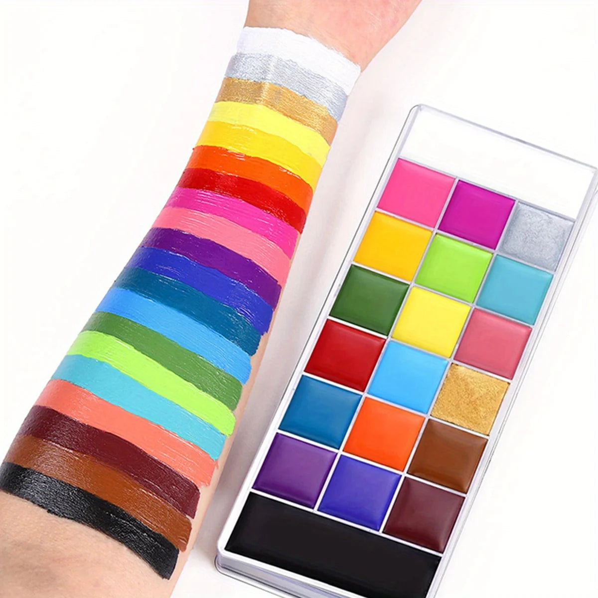 12/20 Colors Professional Face & Body Paint Palette ,Long Lasting, For Halloween SFX Special Effects & Cosplay Makeup