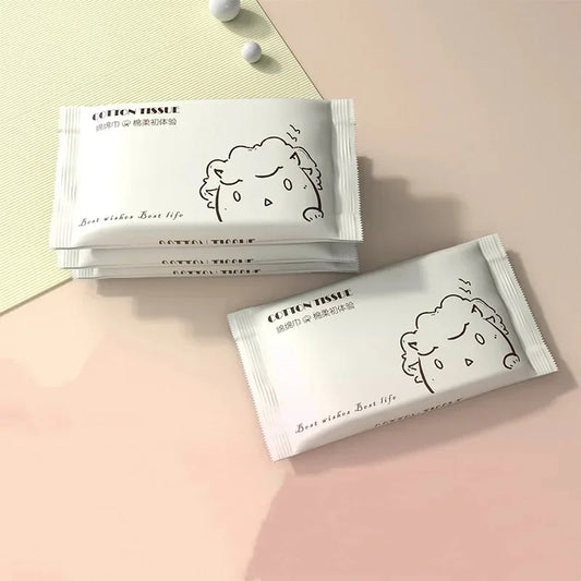 20pcs/bag Disposable Face Towel Soft Individual Pocket Paper Tissue Facial Cleansing Wet Dry Makeup Wipes Beauty Square Towel