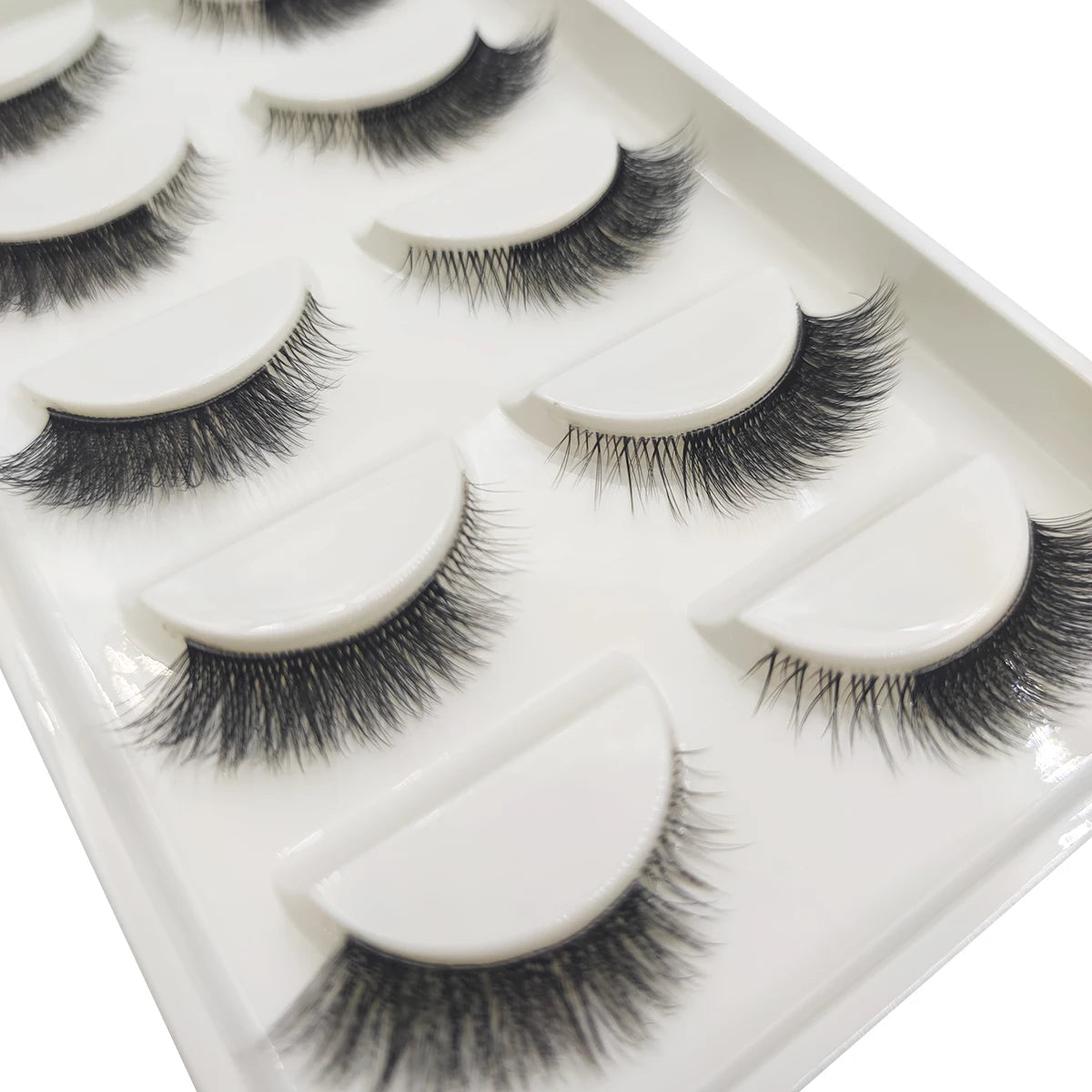 Transparent 3D Mink Eyelashes, Natural Clear False Eye Lashes, Soft Invisible Eyelash, Wispy Makeup Faux Cils, H13 X08, 5 Pairs