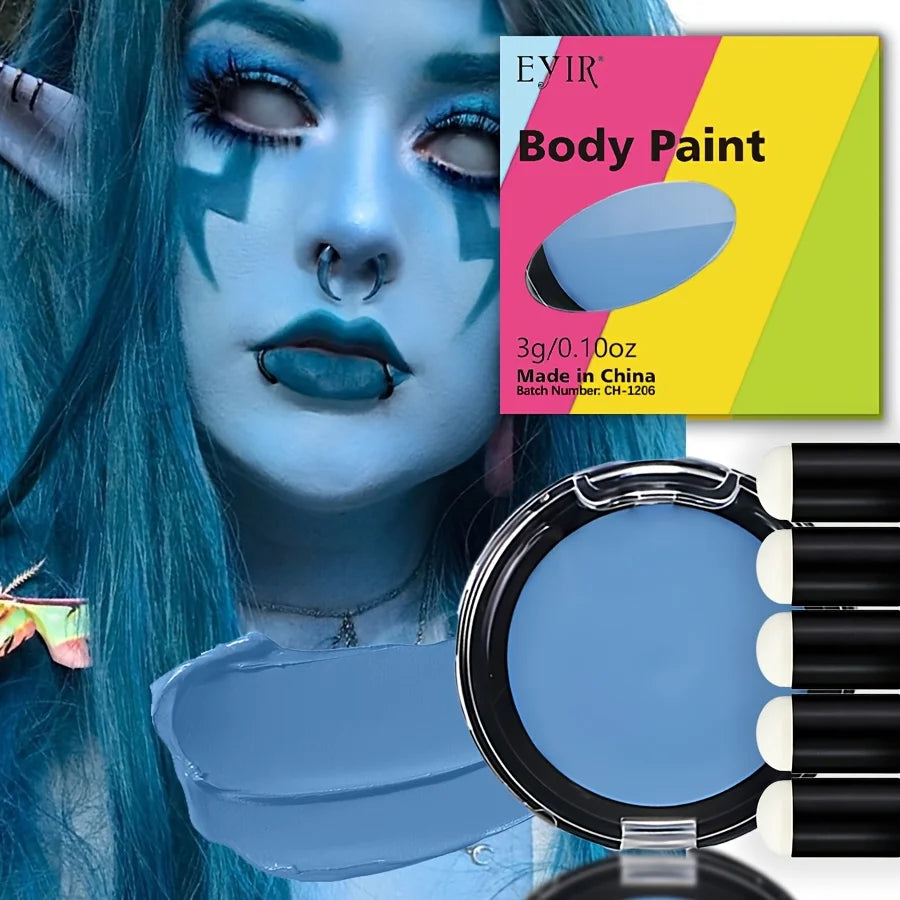 12-Color Creamy Oil Paint Set, Luminous & Sunlight Color Changing Body Paint. This Water-Based Cream Facial Paint Is a Must-Have